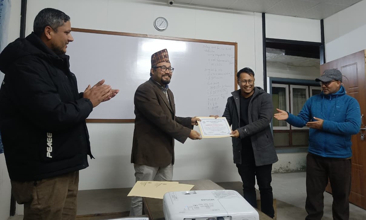 Certification Program on Successful completion of the training
